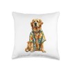 Summer Dog Golden Retriever Throw Pillow