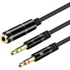 OOYES 2 in 1 Headphone Mic Splitters Cable,3.5mm Jack Audio