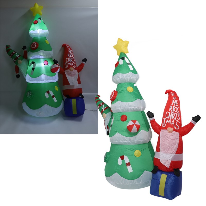 1.8m Dwarf and Christmas Tree Inflatable Decoration IP44 Christmas Outdoor