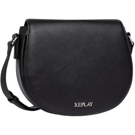 Replay Ladies Faux Leather Shoulder Bag, 098 Black