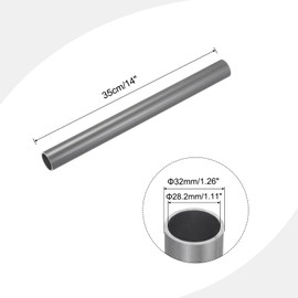 sourcing map 1 1/4 Inch PVC Rigid Tube Round Pipe Hardware Tubing 28.2mm ID 32mm OD 350mm Light Grey High Impact for Water Pipe Cable Sleeve