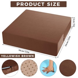 Menkxi Recliner Cushions for Elderly, Thicken Memory Foam Seat Cushion, Square Chair Cushions Non Slip Pads for Recliners, Armchairs, Relief and Comfort (Brown, 22 x 22 x 5 Inch)