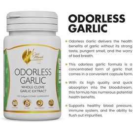 Coco March Odorless Garlic Wellness Supplement, Dietary Supplement to Support Adult Health - 100 Softgel Capsules per Bottle Edible Fitness
