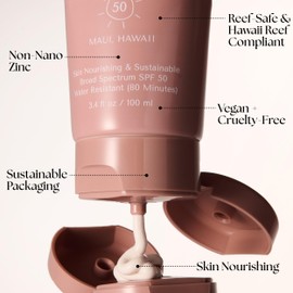 Project Reef SPF 50 Mineral Sunscreen Made in Maui - Reef Friendly, Ocean Safe, Nourishing Vegan Sunscreen Lotion for All Ages, No White Residue, Water-Resistant, Sustainable Packaging, 3.4 fl oz