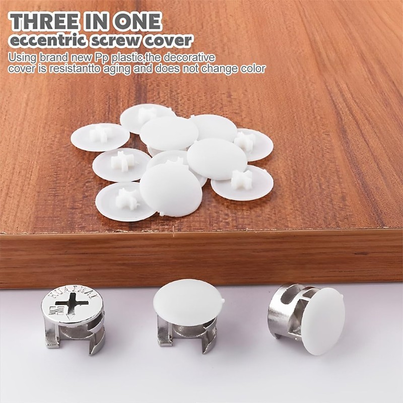 Pack of 100 Cover Caps for Screws, Plastic Phillips Screw