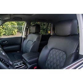 Car Console Covers Plus Made in USA Designed to fit Both Front Seat & Back Seat Center Consoles of Nissan Armada 2017-2025 Fleece Auto Armrest Center Console Cover Protector Brown