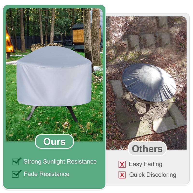 M METERXITY Round Outdoor Fire Pit Cover, 48" x 18"