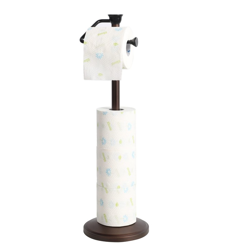 ZCCZ Toilet Paper Holder Stand, Freestanding Tissue Roll Dispenser with