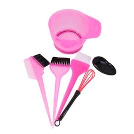 PACKOVE 6Pcs Hair Coloring Kit Rosy Hair Tinting Tools for Home and Salon Use Includes Dye Bowls and Brushes Essential Hair Dyeing Accessories for Professionals and DIY Enthusiasts