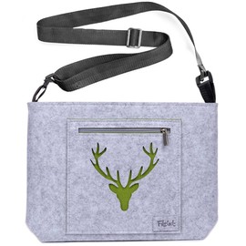 Women's Dirndl Shoulder Bag Felt Bag Women's Costume Motif Trendy Costume Bag Animal Motif Deer