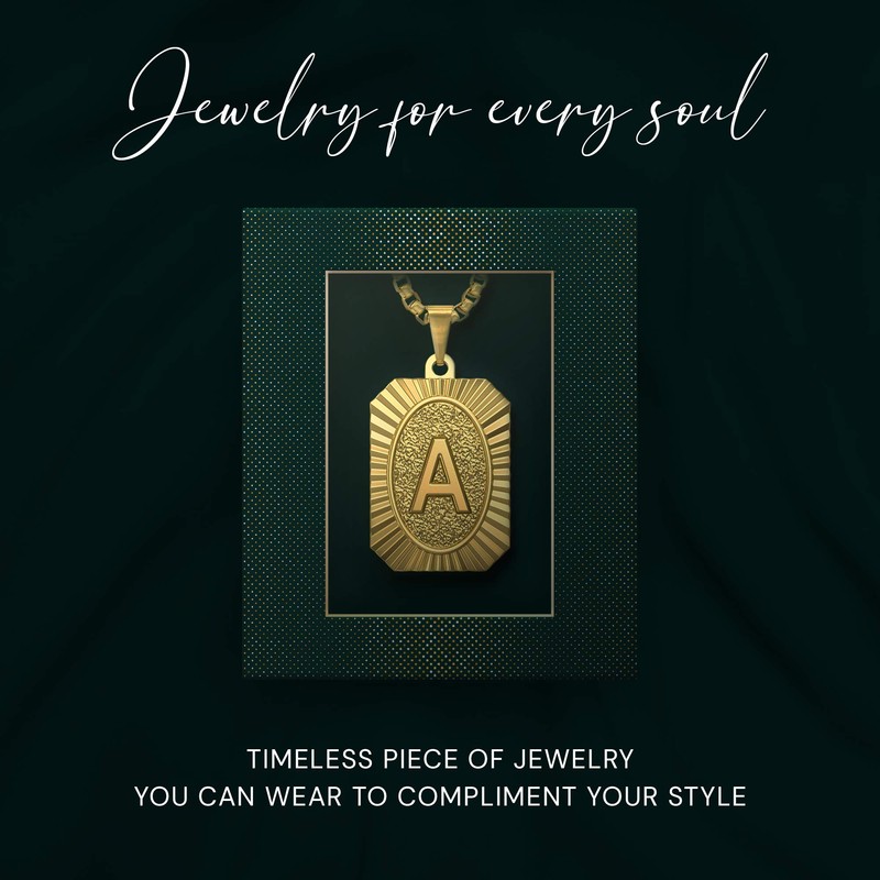 ANDRO Initial Necklace (Gold, R)