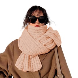 YorBurn Women's Scarf, Large, Autumn/Winter, Shawl, Long Scarf, Cold Protection, Lightweight, Solid, Thick, Pink