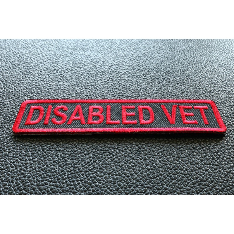 Disabled Vet Patch - 4x1 inch. Embroidered Iron on Patch
