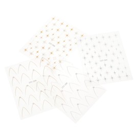 Baluue 4pcs French Manicure Star Nail Stickers Rhinestone Moon Star Nail Art Decals Glitter Stickers for Women Girls Party Wedding Daily Use