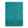 KASYLAN 100% Acrylic Knitted Throw Blanket Textured Solid Soft Decorative