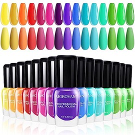 Morovan Juego de regalo de 15 esmaltes de uñas de secado rápido al aire de 0,25 oz de colores brillantes para mujeres