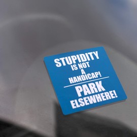 DM Novelties Disabled Stupid Bad Parking Space Bay Bumper Sticker (48 Stickers)