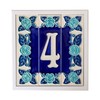 Phosphorescent Hand Painted Italian Ceramic Number & Letter Tiles Rose