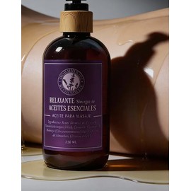 Aceite para Masaje Relajante, Sinergia de Aceites Esenciales, Lavanda, Geranio y Naranja, 250 ml