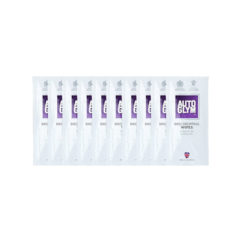 Autoglym Bird Dropping Wipes, x10 - Exterior Car Cleaning Wipes