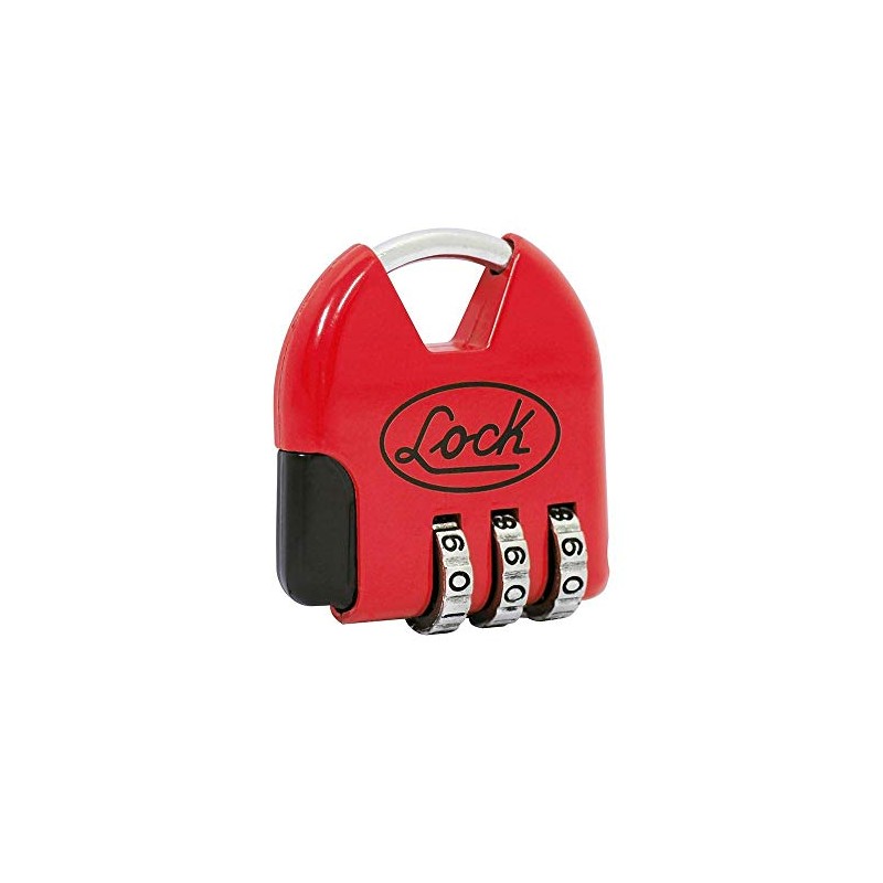 Lock L21M36 Candado de combinación programable para maleta, rojo, 36