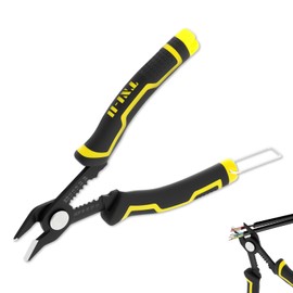 Wire Stripper Pliers 6 Inch 2 in 1 Multifunctional Cable Peeling Plier with Safety Lock Ergonomic Wire Cutting Hand Tool for 20-10 AWG.(yellow)