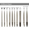 YAKAMOZ 10-Piece Mini Diamond Needle File Set 2x100mm Small Metal