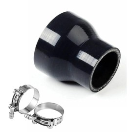 YSIL 3" to 4" Reducer Coupler Silicone Hose 4-Ply Reinforced Straight Turbo Intercooler Intake Pipe with T-Bolt Clamps 5MM Thickness
