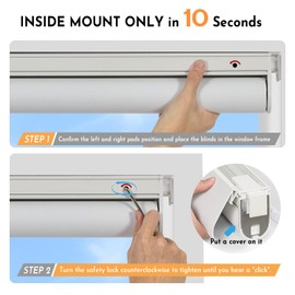 Persilux Smart Motorized Blinds with Remote, No Drill Automatic Roller Shades for Indoor Windows, Blackout Linen Fabric, Electric Blinds for Windows, Weave Swan C162BO-1, Custom Size