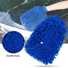 Car Wash Mitt 4 Pieces, Microfibre Car Wash Glove, Chenille Wash Mitt for Car Wash and Car Care