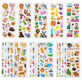 24 Sheets(400+) Animal 3D Puffy Stickers for Toddlers Kids, Bulk Preschool Sticker Sheets for Reward, Craft, Scrapbooking