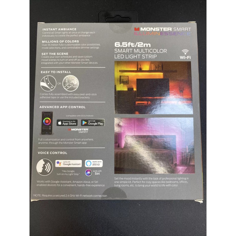 FT Monster Smart Illuminessence 6.5 Ft Multicolor LED Light New