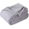 KAWAHOME Knit Blanket Lightweight Breathable Fuzzy Heather Jersey Thin Blanket