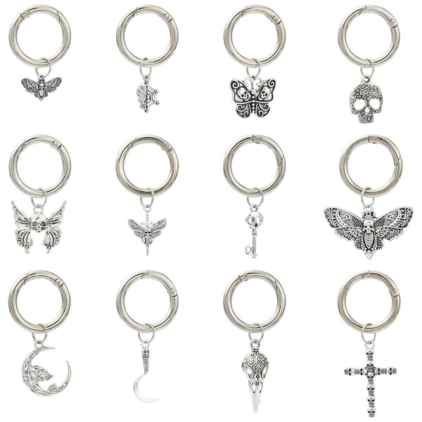 LiQunSweet 24 pcs 12 Styles Skull Theme Alloy Shoe Charms