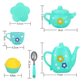 Tea Set for Toddlers, Kids Tea Party Set with Teapot, Cups and Plates, Plastic Tea Set for Pretend Play, Role Play Toy for Girls Ages 3-6, Ideal for Social Skills Development and Creative Play