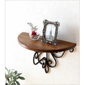 Wall Shelf, Wooden Wall Hanging Shelf, Shelf, Entryway, Toilet, Kitchen, Fashionable, Antique Decorative Shelf, Iron and Wood Wall Mini Shelf