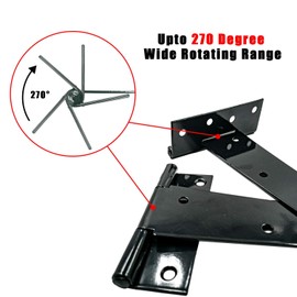 HLMOptimo Heavy Duty T Hinge Tee Hinge T Strap Hinge Shed Hinge Gate Hinge Barn Hinge Fence Hinge Door Hinge Wrought Rustproof All Size Black (2 pcs, 8 inch)