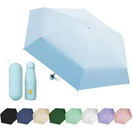 EEPLUYTY Mini Umbrella, Six Bone Umbrella, UV Protection Umbrella, Outdoor Sun Protection Umbrella, Rain or Sunshine Umbrella, Practical and Portable, lightblue