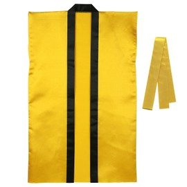 Artec 19205 Festivals/Sports Events Soft Satin Long Happi (With Bee Maki), Gold, Small Size (For Elementary School to Middle Students)