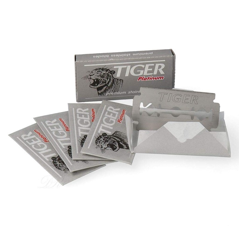 100 cuchillas de afeitar Tiger Platinum de doble filo