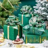 LeZakaa 12PCS Christmas Pull Bows with Ribbon - Green and
