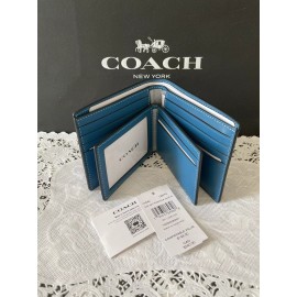 Coach NWT Coach Leather 3 In 1 Wallet With Coach Stamp CH084 Blue Jay Multi