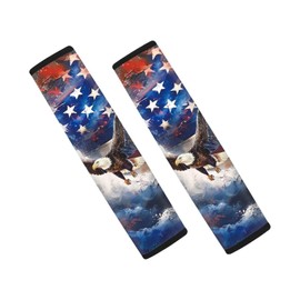 SEANATIVE Eagle American Flag Car Seat Strap Pad, Car Seat Strap Cover, Car Seat Neck Cover, Strap Pad, Baby Neck Pad, Car Seat Belt Cover, Car Seat Belt Pad
