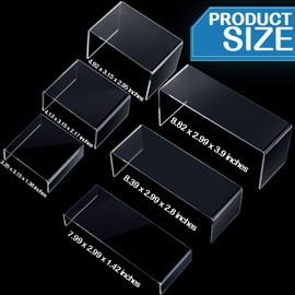 Sintuff 36 Pcs Acrylic Risers Large and Medium Acrylic Risers for Display Clear Display Stands Collectibles Stand Shelf for Show Figures Cupcake Jewelry