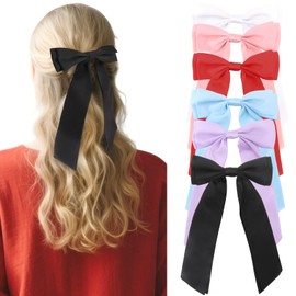 Bumlofa Bunte Haarspange Schleife aus Satin, Multifunktionaler Haarspange & Hair Clip für Frisuren Gestaltung, Ideal für Damen/Mädchen