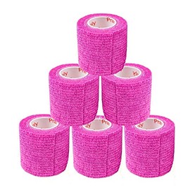 2 Inch Self Adhesive Medical Bandage Wrap Sport Tape (Plum) (6 Rolls) Self Adherent Cohesive First Aid Sport Flex Wrist Ankle Knee Sprains and Swelling