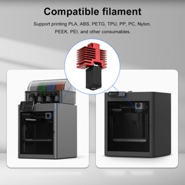 Hotend Kit for Bambu Lab P1P P1S 3D Printer, Hardened Steel Nozzle Extruder Hot End with 0.2mm 0.4mm Nozzle, 60W Ceramic Heater, Thermistor Wire
