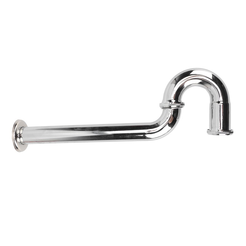 Brass Sink Drain Tubing Set Silver Slick Finish No Ageing