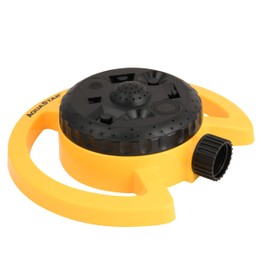 Aquastar 15122 8-Patt Turret Sprinkler(Yellow), Circular Lawn Sprinkler, Garden Sprinklers, Small Yard Water Sprinkler