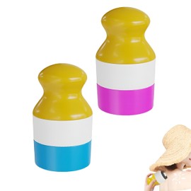 SKIPTHYBER Set of 2 Refillable Sun Cream Applicators for Adults and Families, Rollball Sponge Applicator, Applicator Sun Cream, Sunscreen Applicator